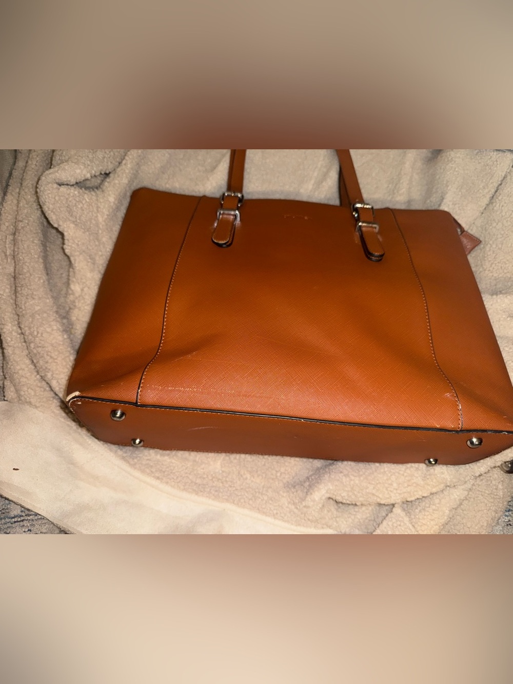 Everyday Structured Tote Bag in Cognac